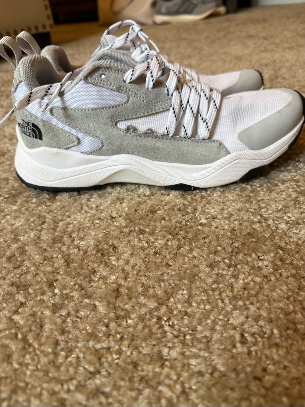 The North Face Women's White and Light Gray Athletic Sneakers